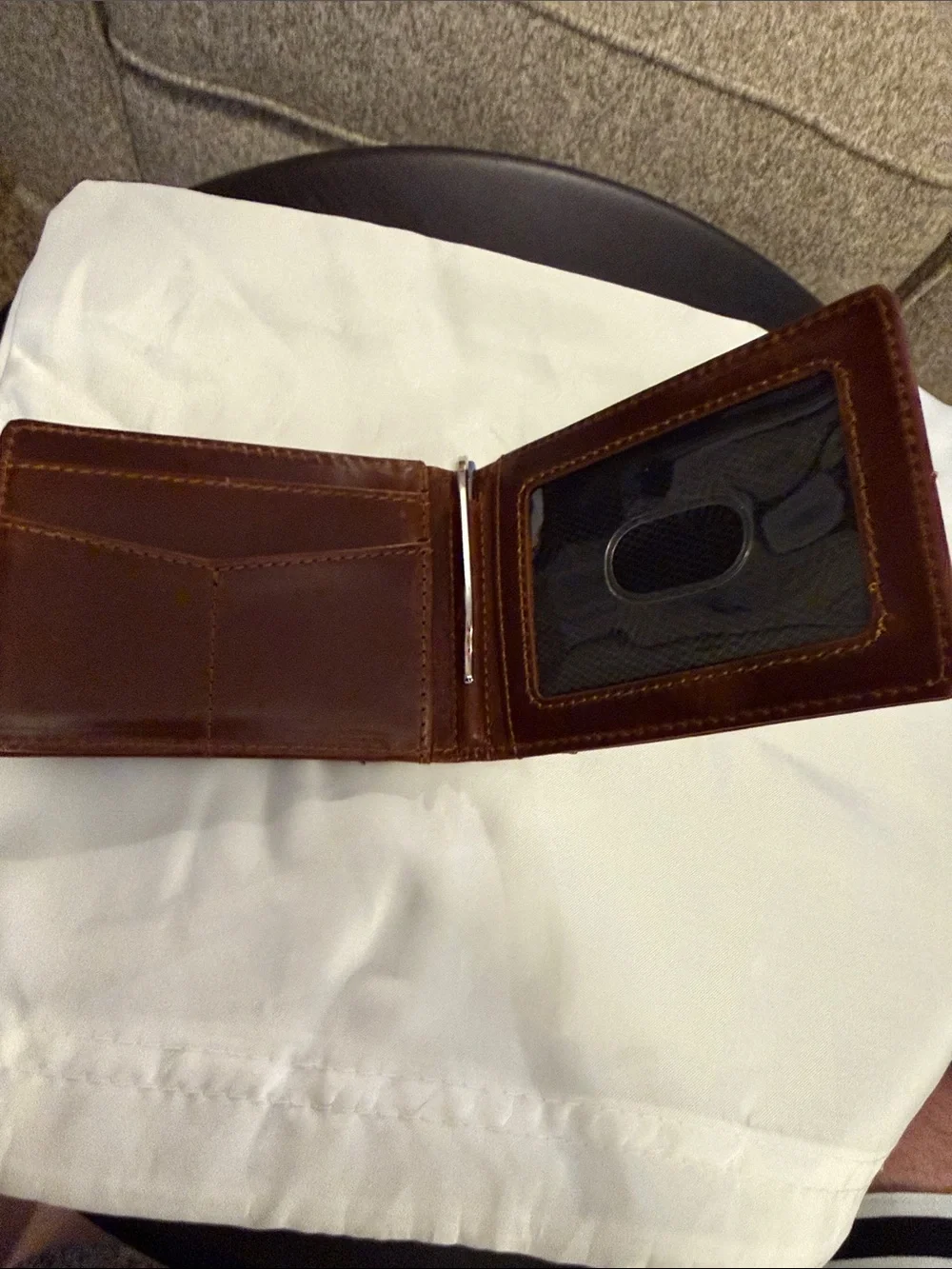 Johnston & Murphy Rich Brown Leather Slim Card Holder